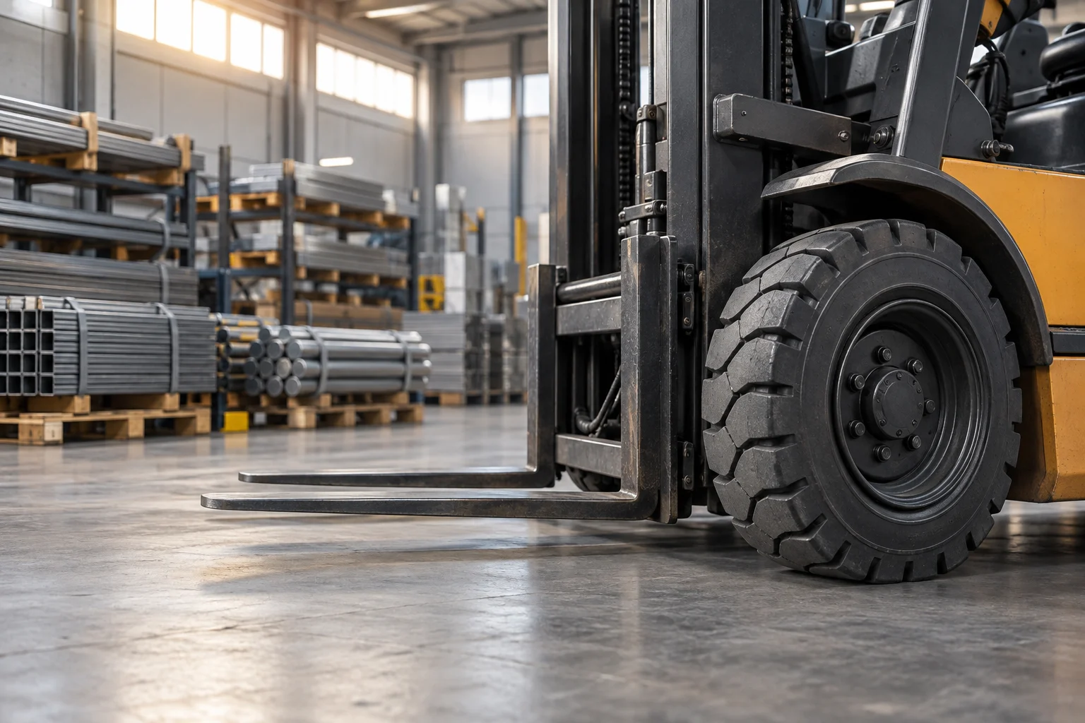 Industrial tire in use